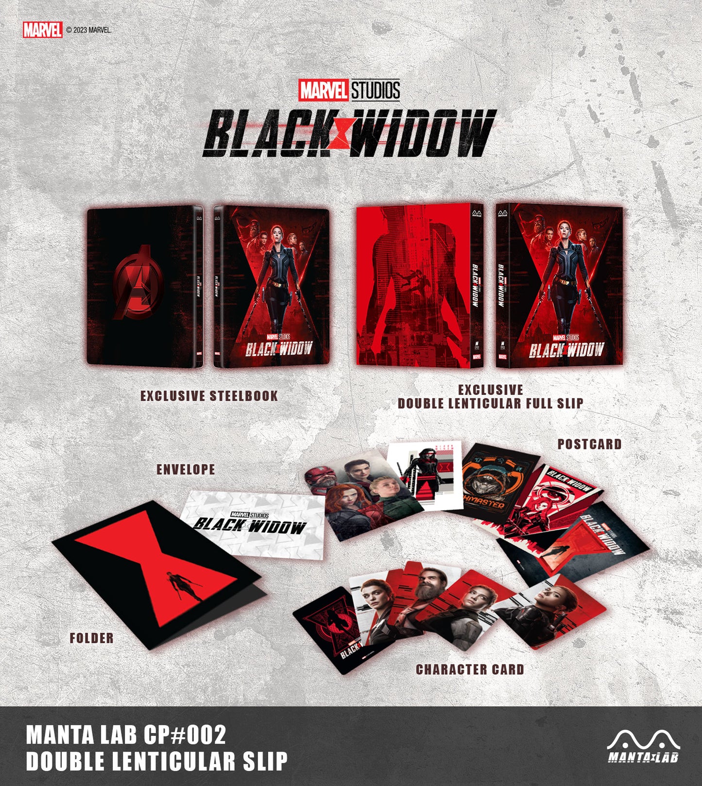 Black Widow (Discless) Steelbook Manta Lab Exclusive MCP#-002 HDN GB Pre-Order Double Lenticular Slip