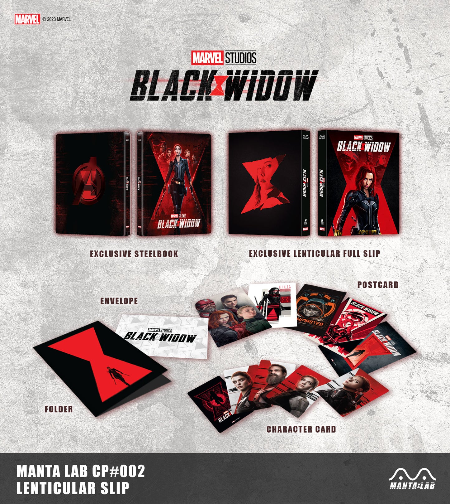 Black Widow (Discless) Steelbook Manta Lab Exclusive MCP#-002 HDN GB Pre-Order Lenticular Slip