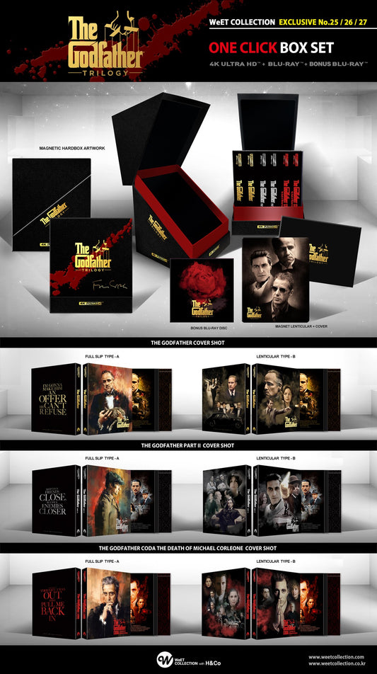 The Godfather Trilogy 4K+2D Blu-ray Steelbook WeET Collection Exclusive #25,26,27 6 Editions One Click Box - PREORDER