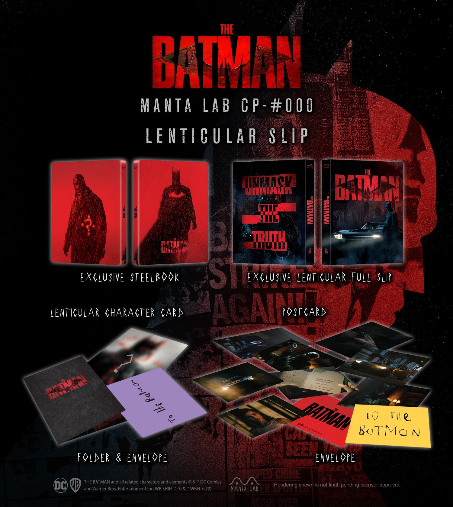Coffret Steelbook The Batman (sans disque) Manta Lab Exclusive MCP#-000 *NUMÉRO BAS #007*
