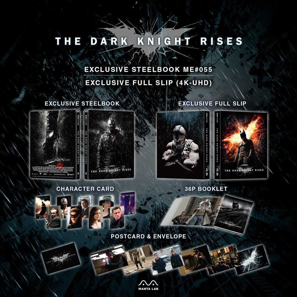 The Dark Knight Rises 4K Blu-ray Steelbook Manta Lab Exclusive ME#55 Full Slip