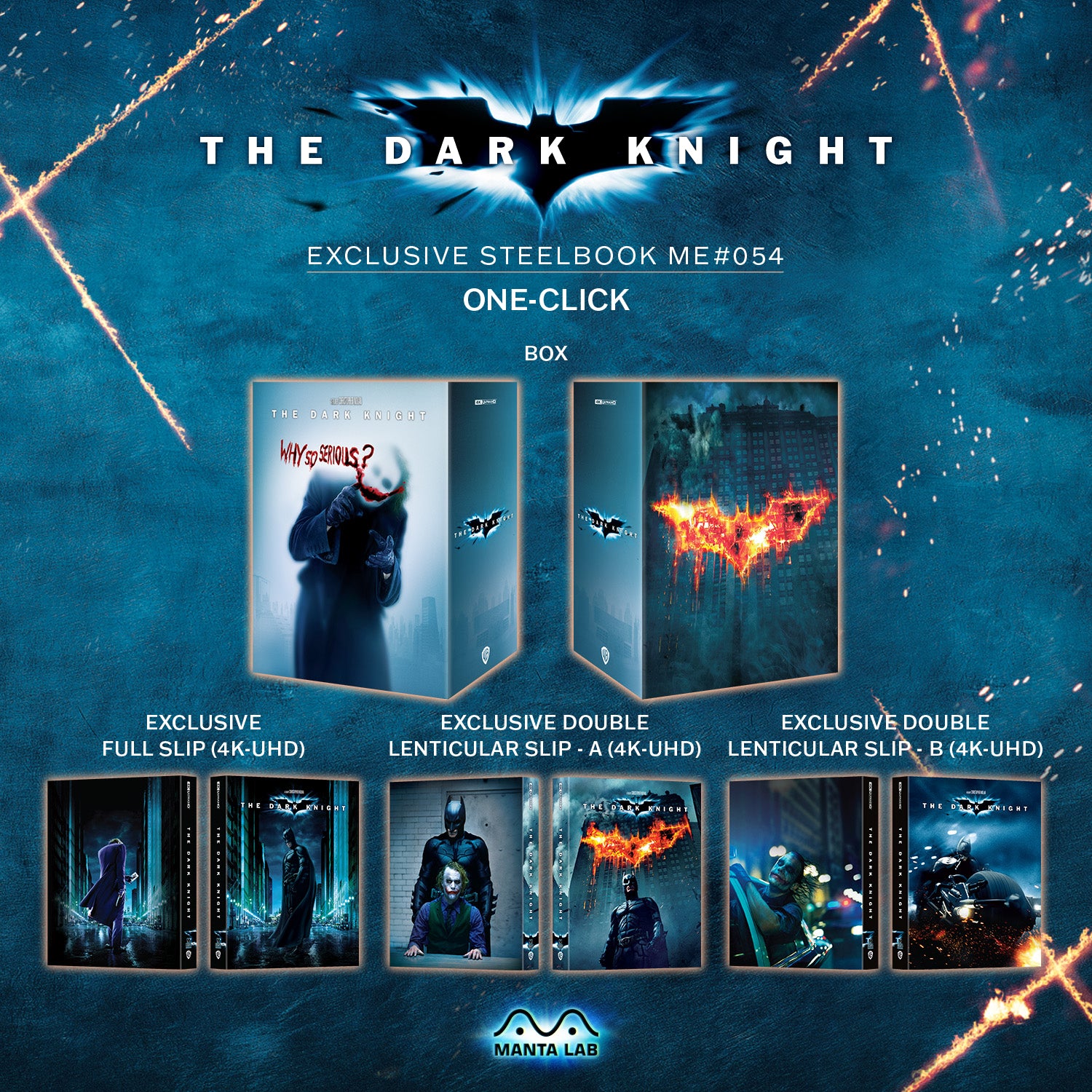 The Dark Knight Trilogy 4K Blu-ray Steelbook Manta Lab Exclusive ME#53,54,55 One Click Box Set *LOW NUMBER #007*