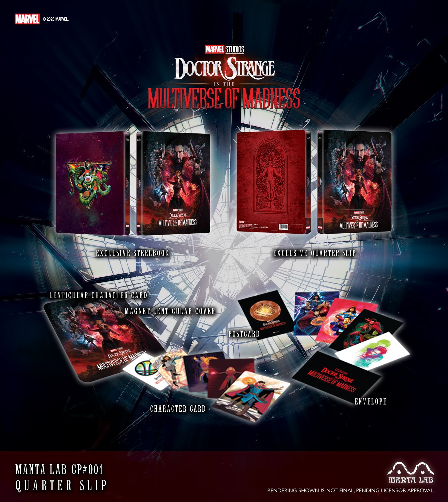 Doctor Strange in the Multiverse of Madness Steelbook Manta Lab MCP#001 Magnet Lenticular Quarter Slip (Disque non inclus)