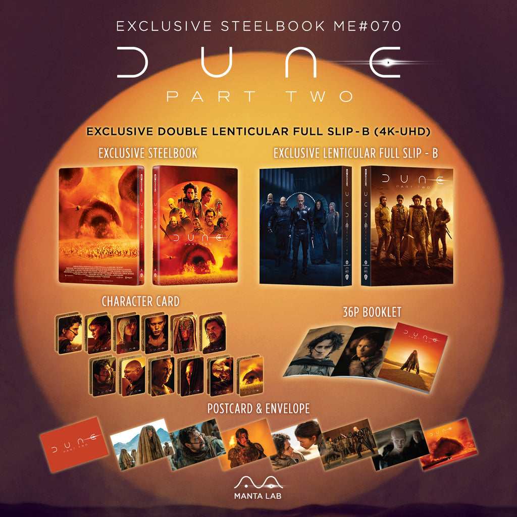 Dune : La Deuxième Partie 4K Blu-ray Steelbook Manta Lab Exclusive ME#70 Double Lenticulaire Full Slip B