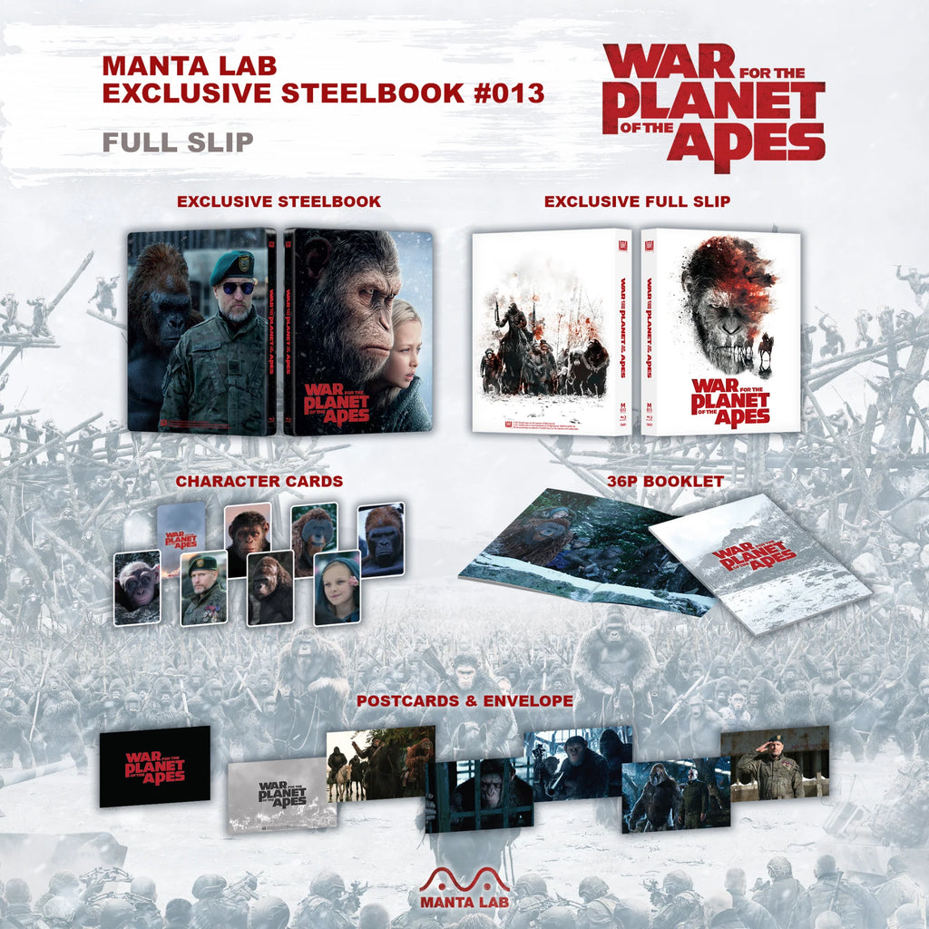 La Guerre de la Planète des Singes 4K Blu-ray Steelbook Manta Lab Exclusive ME#13 Full Slip
