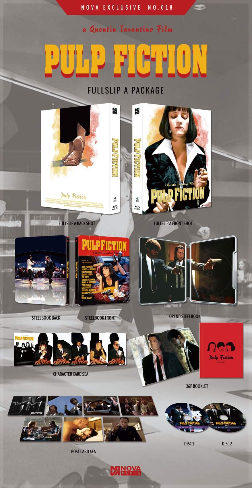 Pulp Fiction Blu-ray SteelBook Novamedia Exclusive #18 One Click Box Set