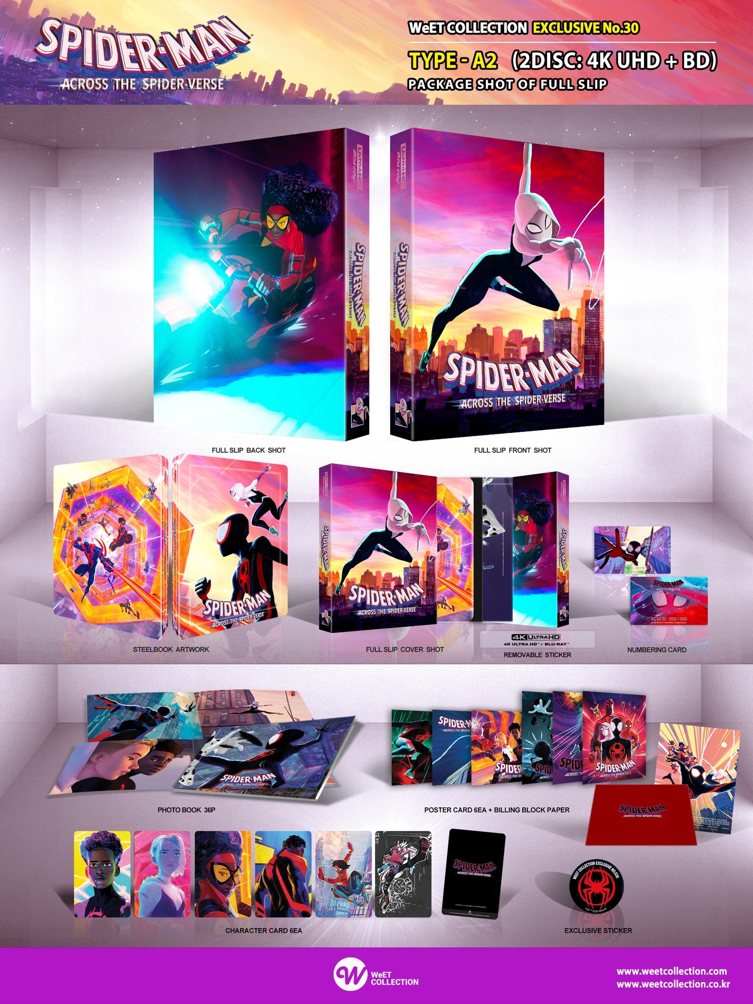Spider-Man : Across the Spider-Verse 4K Blu-ray Steelbook WeET Collection Exclusive #30 One Click Box Set - PREORDER