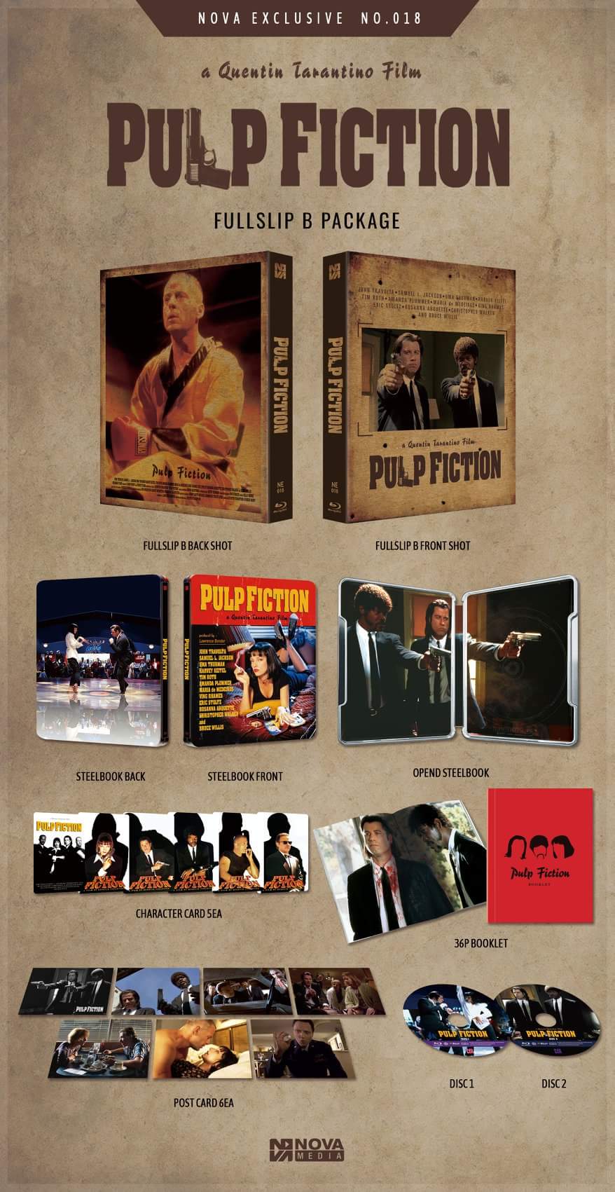 Pulp Fiction Blu-ray SteelBook Novamedia Exclusive #18 One Click Box Set