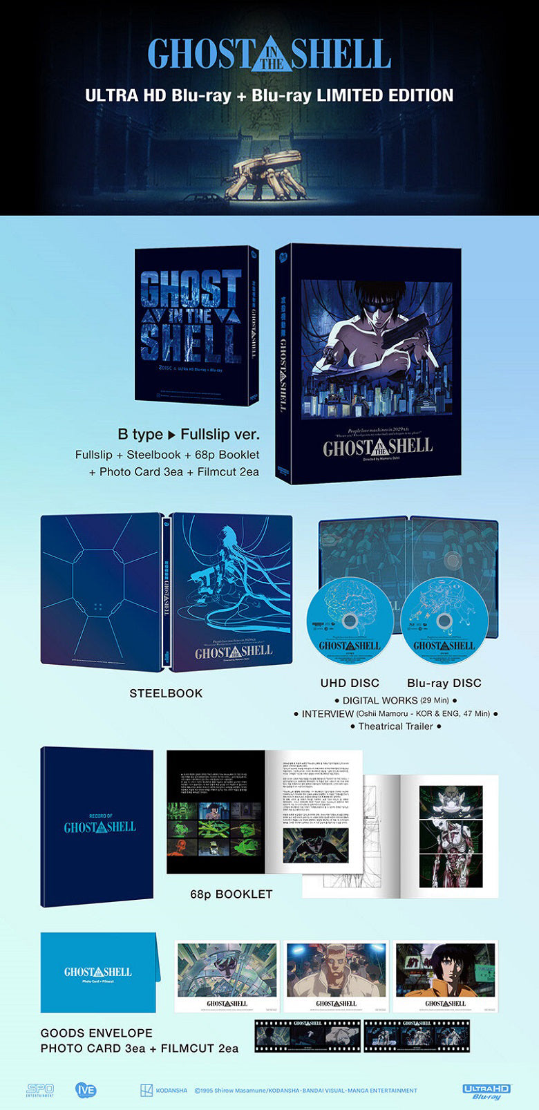 Ghost In The Shell 4K Blu-ray Steelbook I've Entertainment Exclusive One Click Box Set - PREORDER