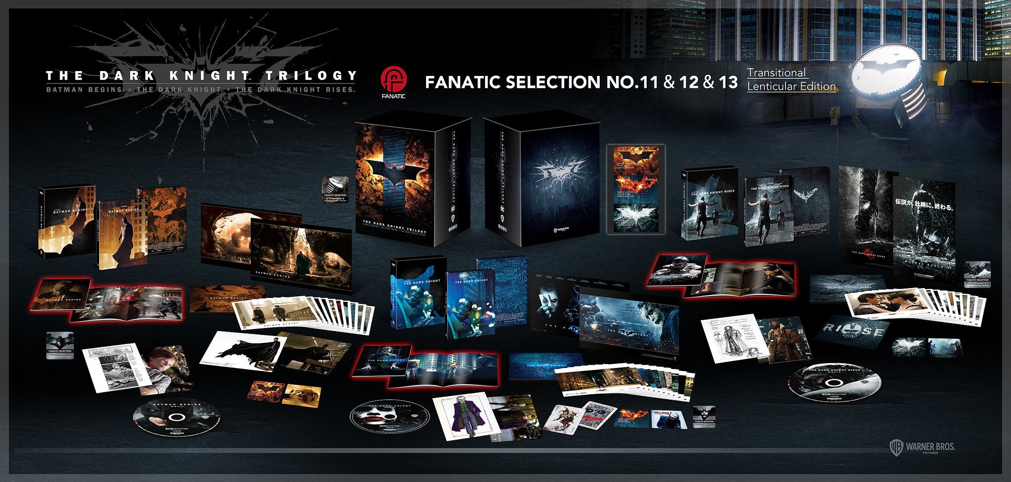 Coffret SteelBook 4K Blu-ray SteelBook de la trilogie The Dark Knight, Collection Fanatic n° 11, 12 et 13, Édition Limitée