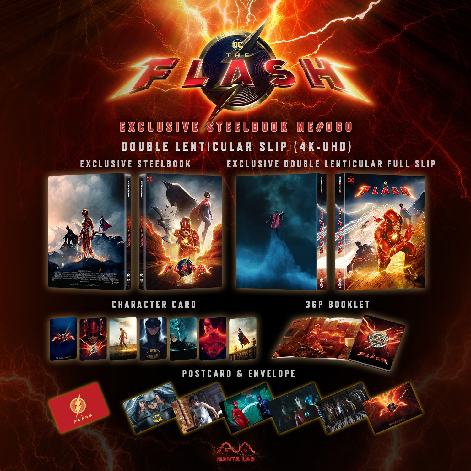 Le Blu-ray 4K de The Flash, édition Steelbook exclusive Manta Lab ME#60 HDN GB, précommande, double pochette lenticulaire