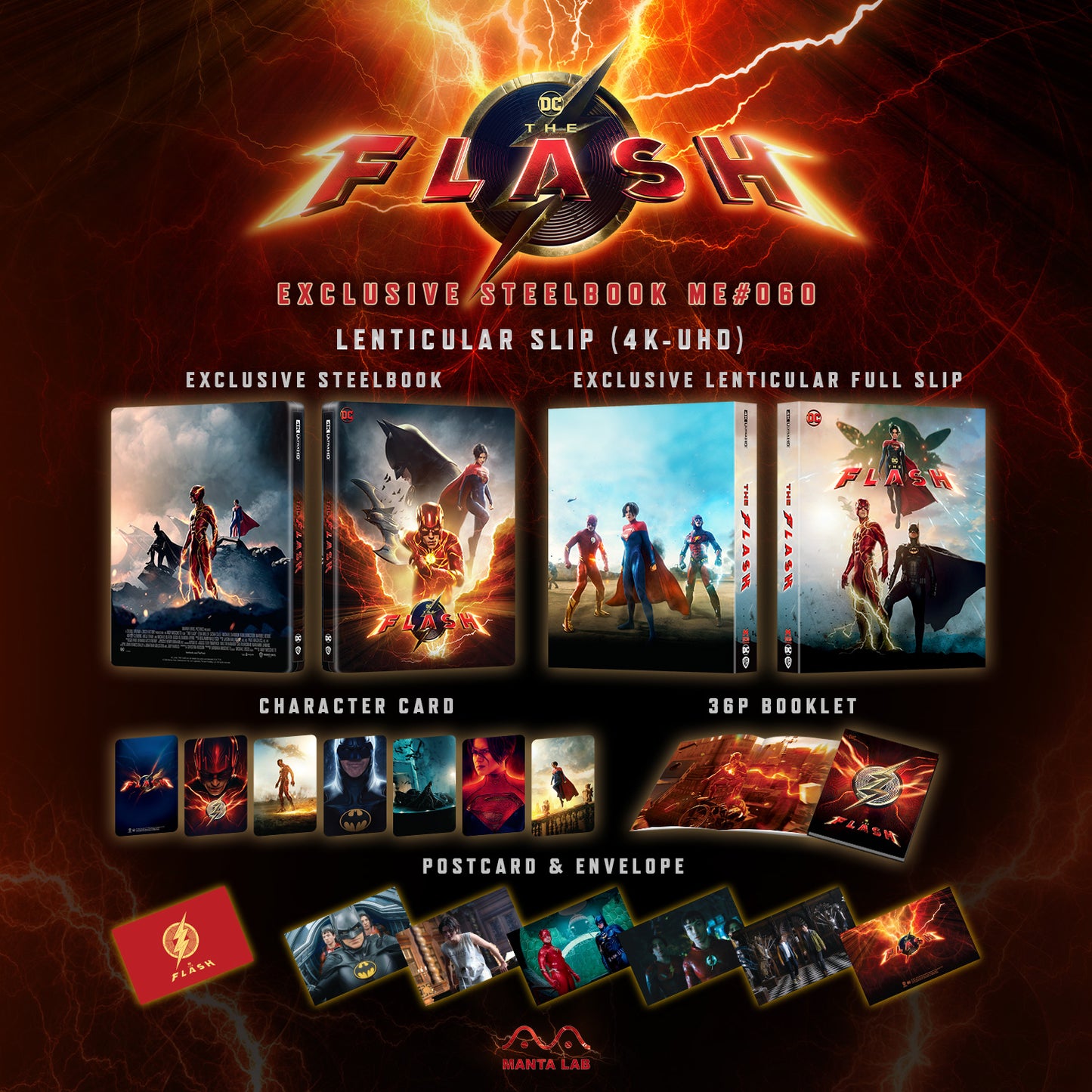 The Flash 4K Blu-ray Steelbook Manta Lab Exclusive ME#60 HDN GB Pre-Order Lenticular Slip