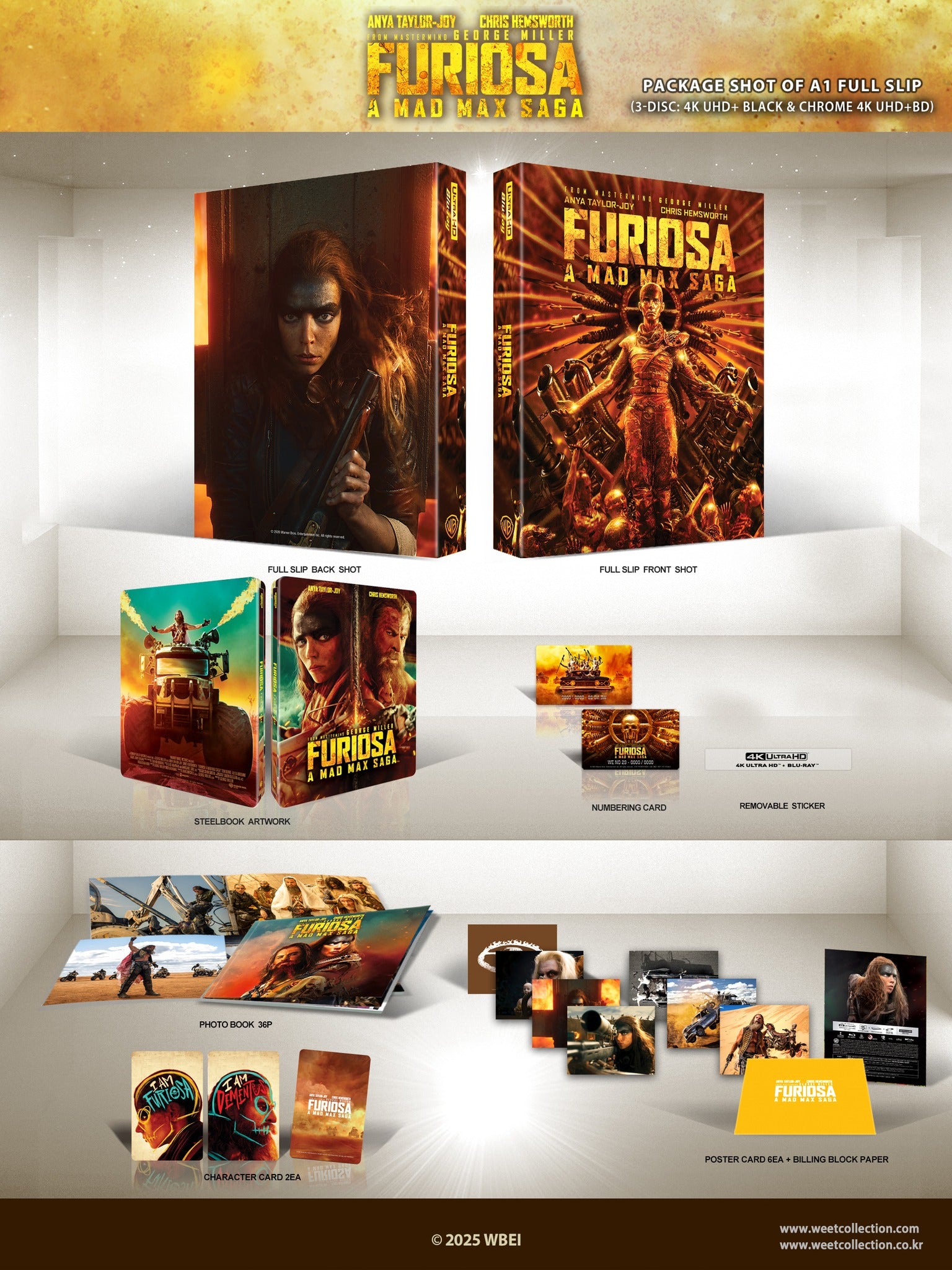 Furiosa: A Mad Max Saga 4K+2D Blu-ray Steelbook WeET Collection Exclusive #29 Full Slip A1 - PREORDER