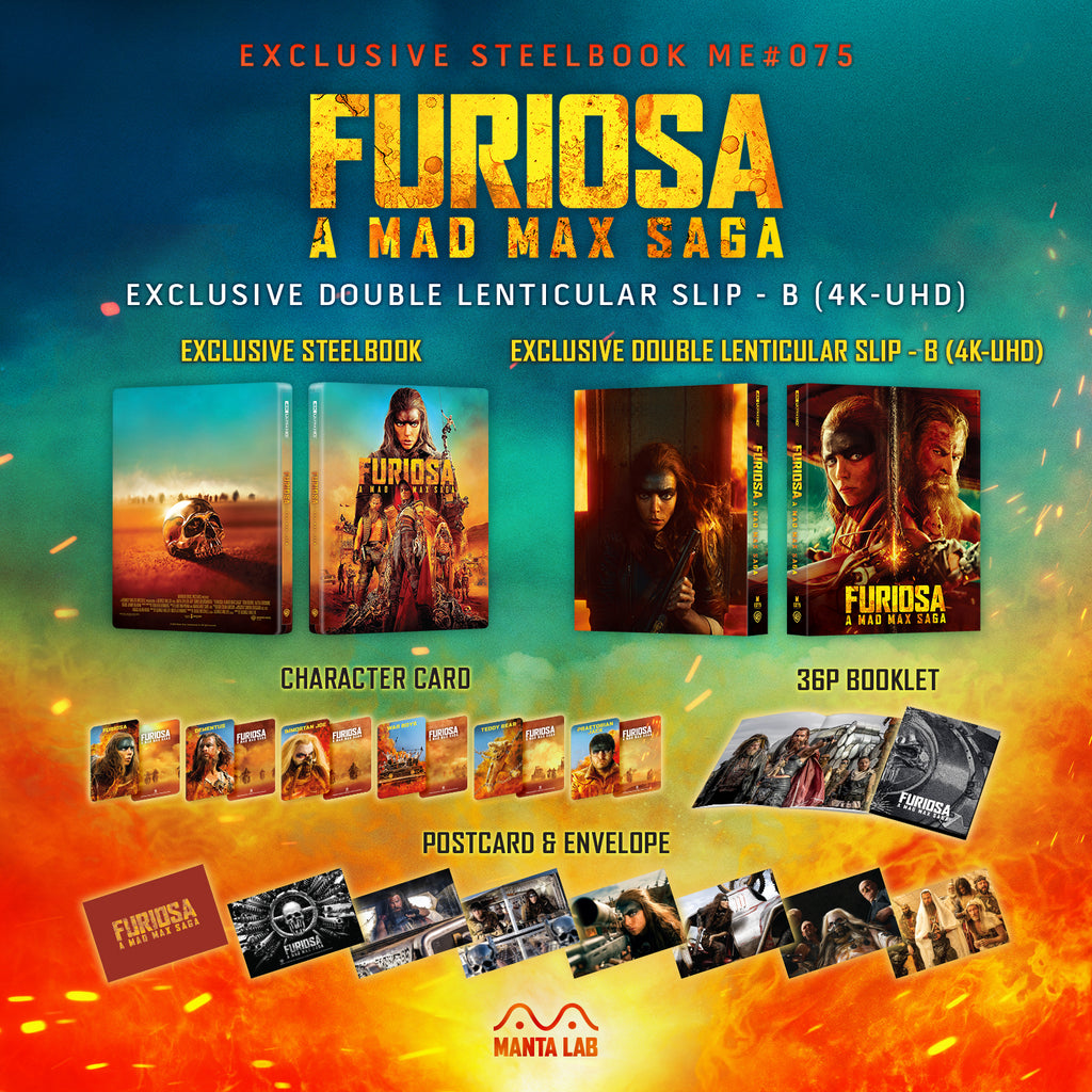 Furiosa : A Mad Max Saga (Standard et Chrome) Steelbook 4K UHD Manta Lab Exclusive ME#75 Double Lenticulaire Full Slip B - PRÉCOMMANDE