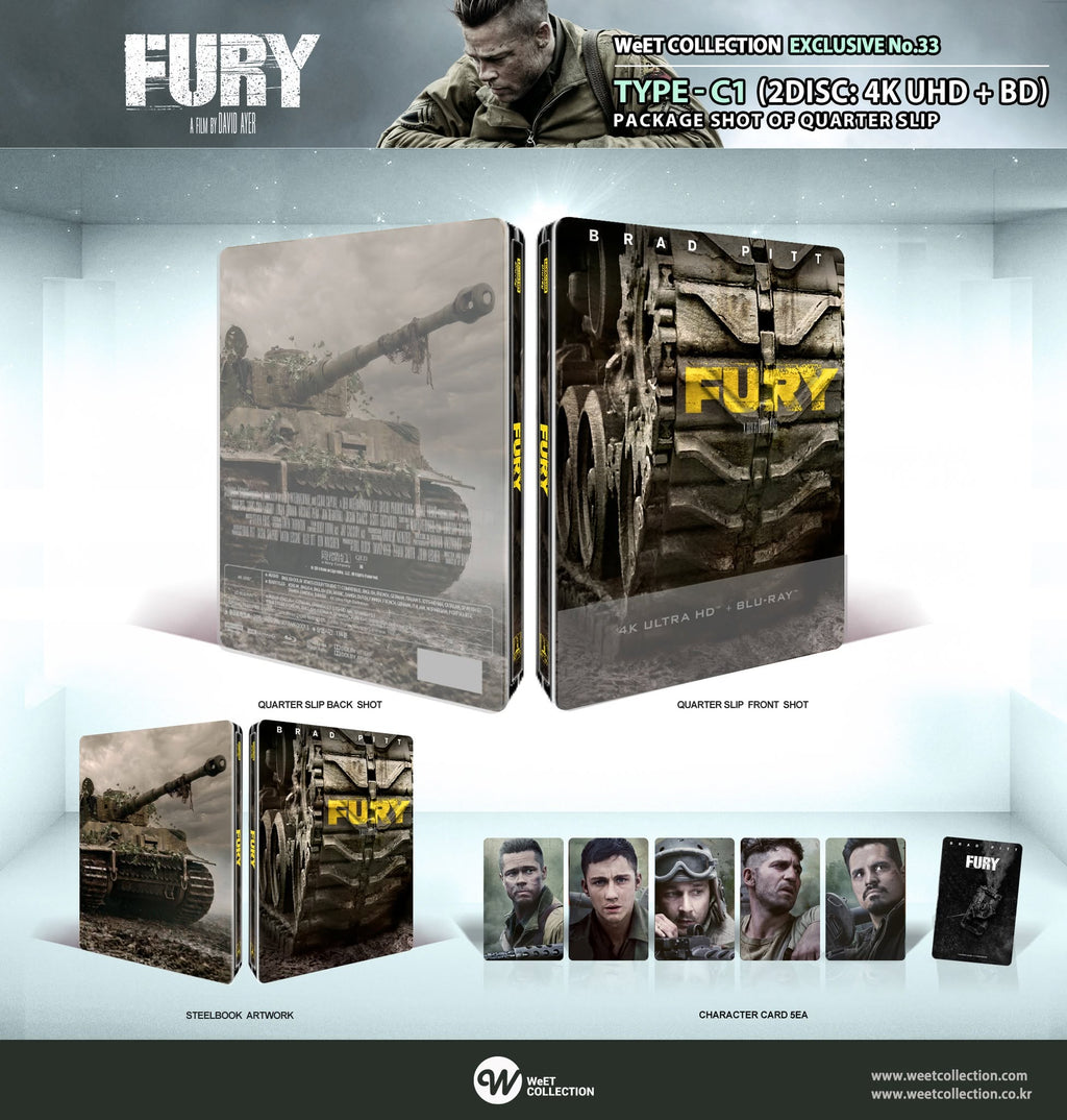 Fury 4K + Blu-ray Steelbook WeET Collection Exclusive #33 One Click Box Set - PREORDER