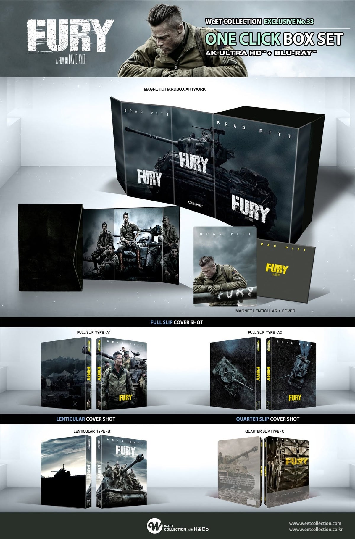 Fury 4K + Blu-ray Steelbook WeET Collection Exclusive #33 One Click Box Set - PREORDER