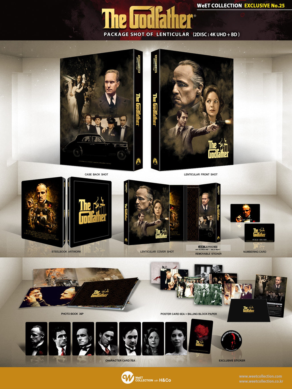 Le Parrain, 1re partie, Blu-ray 4K+2D Steelbook, Collection WeET exclusive n° 25, pochette lenticulaire - PRÉCOMMANDE
