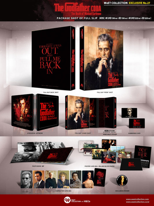 The Godfather Part 3 & The Godfather, Coda: The Death of Michael Corleone 4K+2D Blu-ray Steelbook WeET Collection Exclusive #27 Full Slip - PREORDER