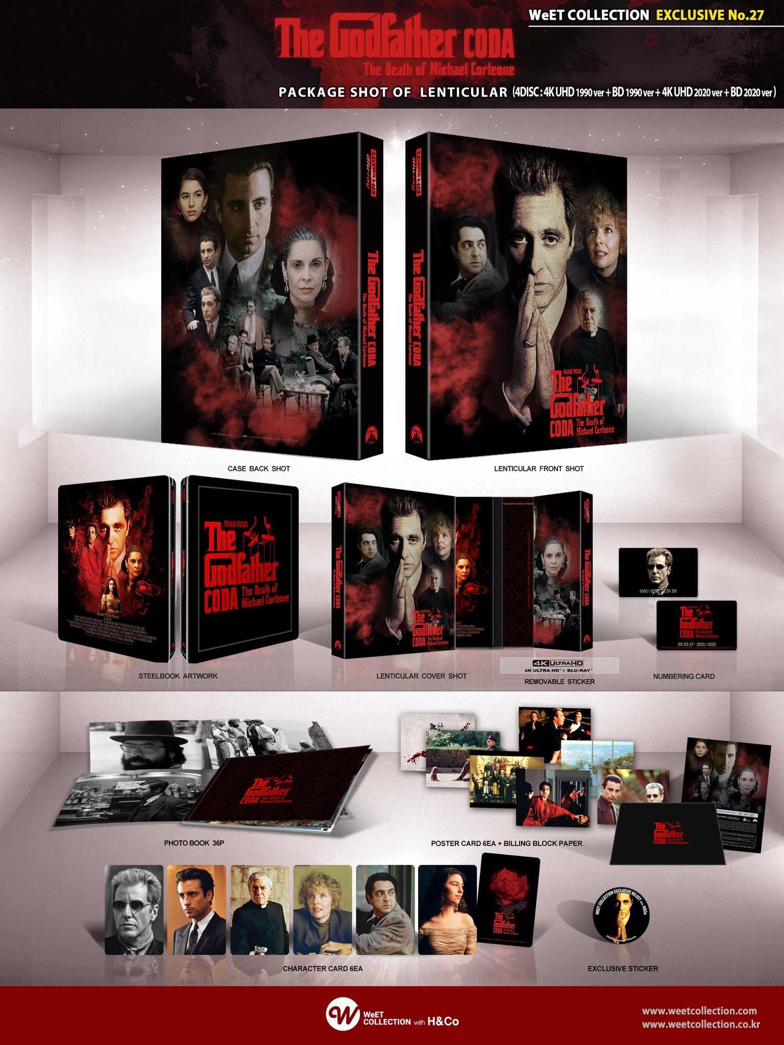 Le Parrain 3 et Le Parrain, Épilogue : La Mort de Michael Corleone Blu-ray Steelbook 4K+2D Collection WeET Exclusive n° 27, sous blister lenticulaire - PRÉCOMMANDE