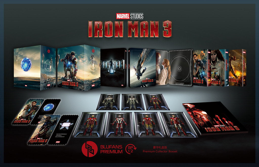 Iron Man Trilogy Steelbook Blufans Premium BP#10,11,12 One Click Box Set (Discless)