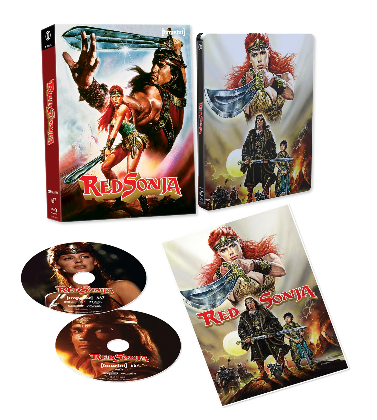 Red Sonja (1985) 4K UHD Blu-ray Steelbook Imprint Collection #667 Limited Edition Lenticular Hardcase + Poster