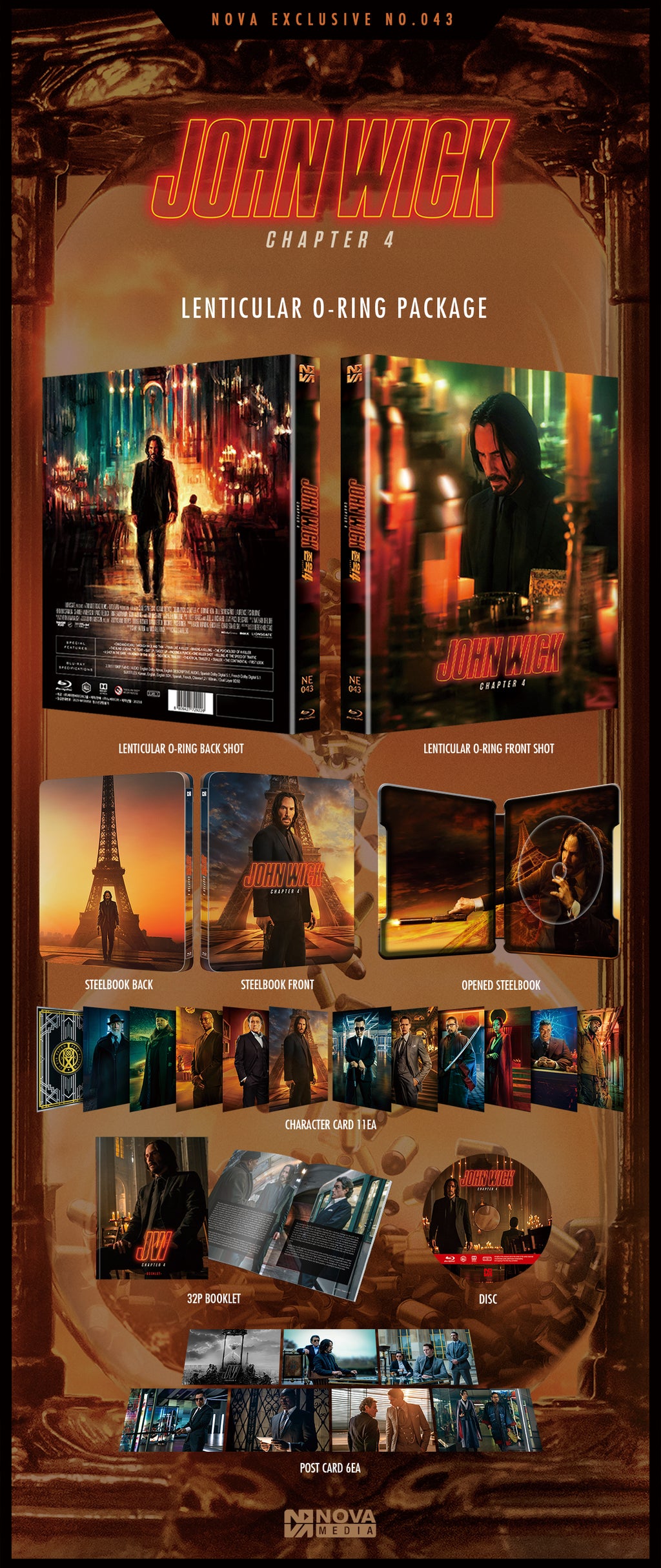 John Wick : Chapitre 4 - Exclusivité NOVA MEDIA n° 43 - Précommande HDN GB - Pochette lenticulaire