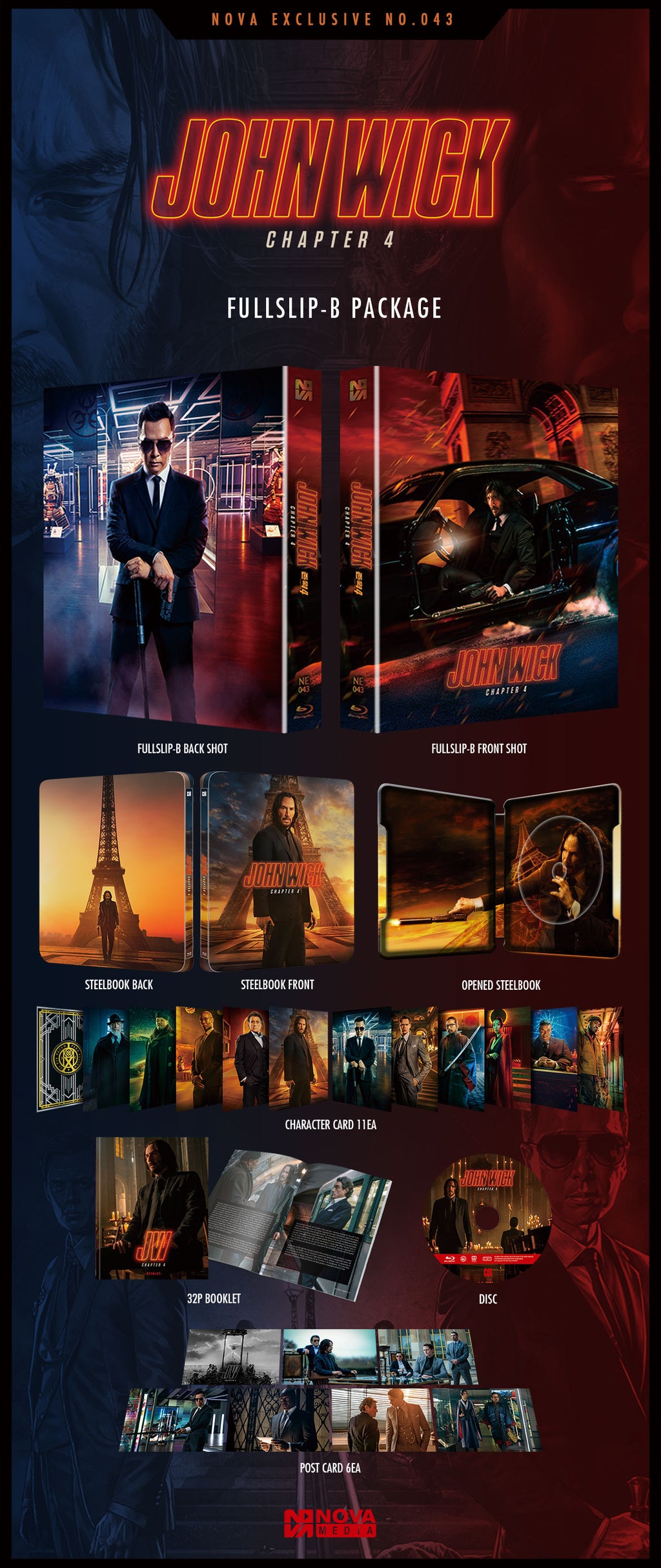 John Wick : Chapitre 4 NOVA MEDIA Exclusive N° 43 HDN GB Précommande Full Slip B