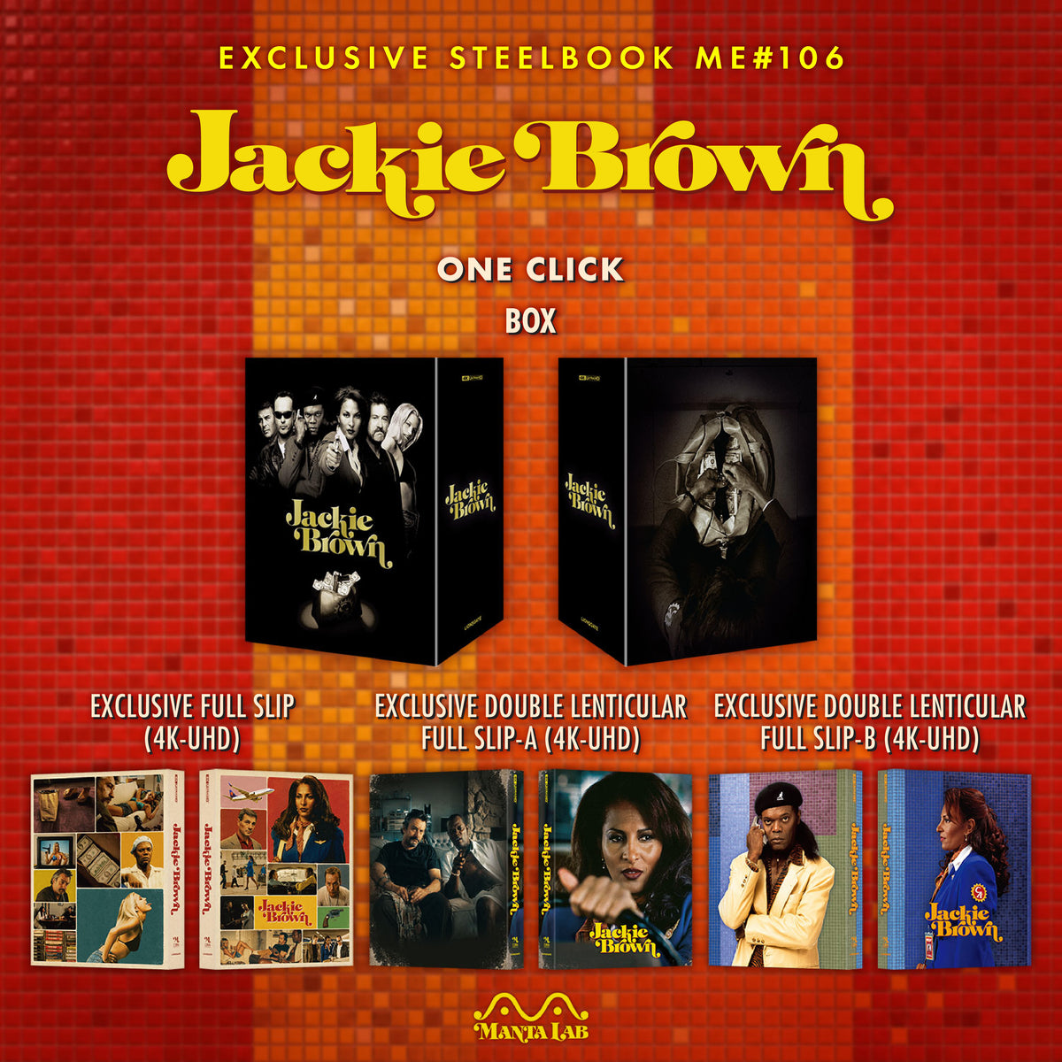 Jackie Brown 4K Blu-ray Steelbook Manta Lab Exclusive ME#106 One Click Box Set - PREORDER