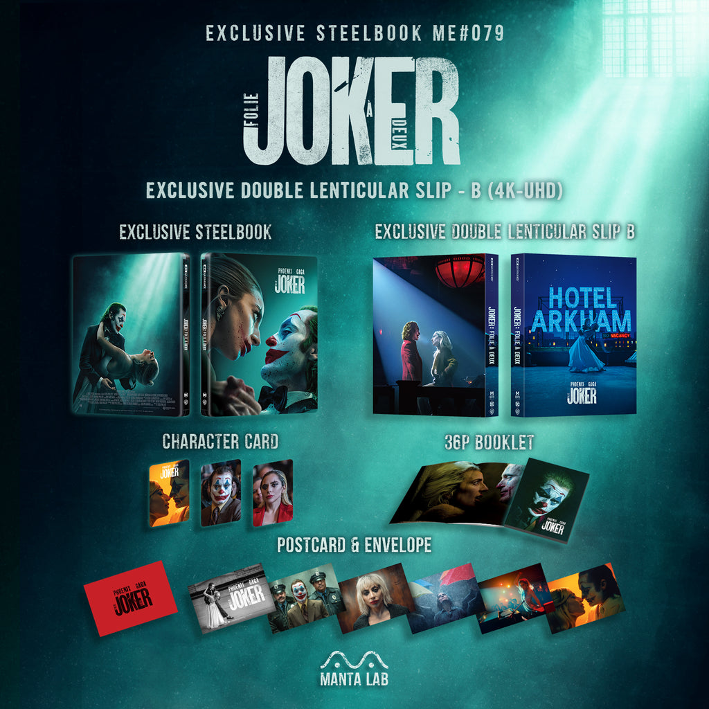 Joker : Folie à Deux 4K Blu-ray Steelbook Manta Lab Exclusive ME#79 Double Lenticulaire Full Slip B - PRÉCOMMANDE
