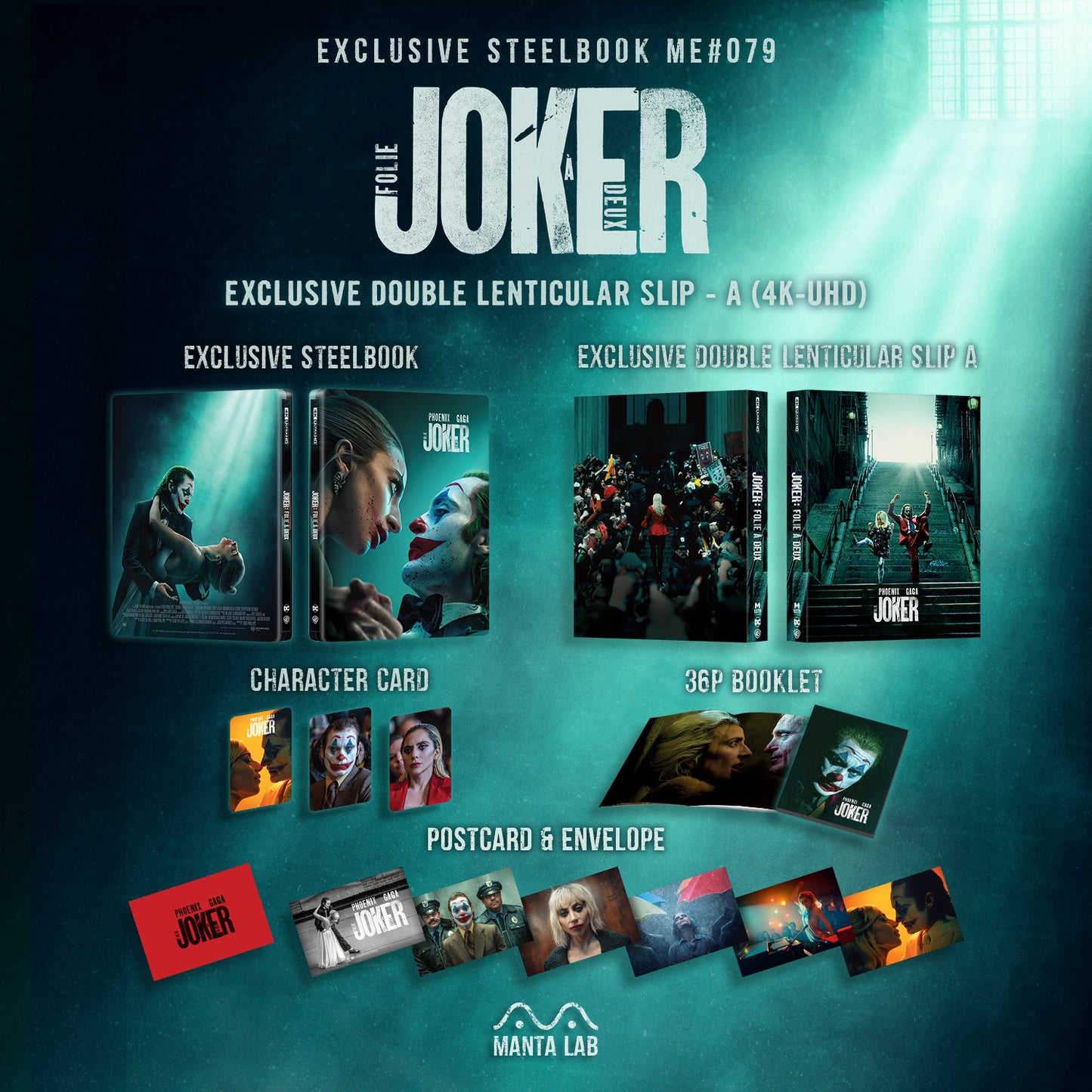 Joker: Folie à Deux 4K Blu-ray Steelbook Manta Lab Exclusive ME#79 Double Lenticular Full Slip A - PREORDER