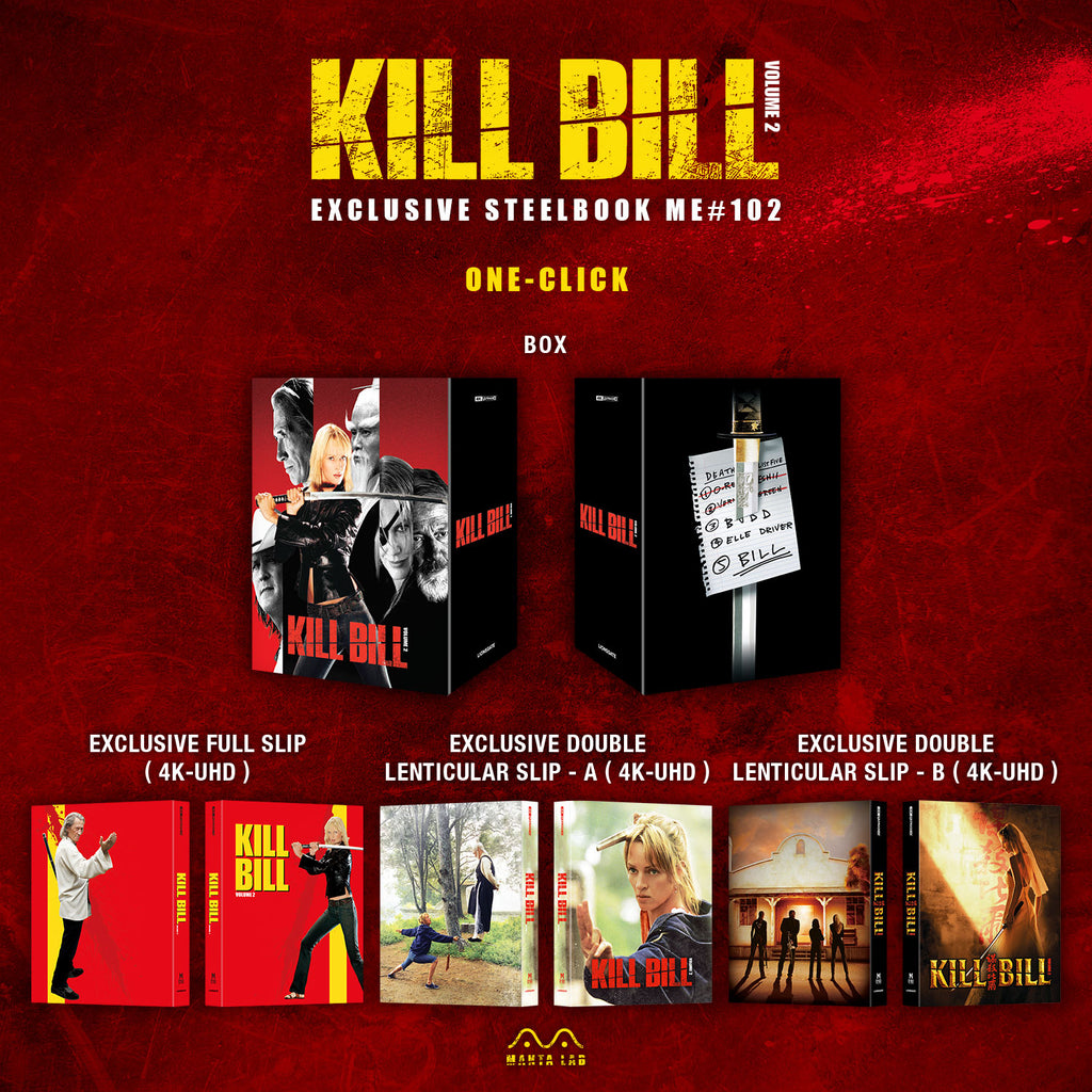 Kill Bill Vol.2 4K Blu-ray Steelbook Manta Lab Exclusive ME#102 One Click Box Set - PREORDER