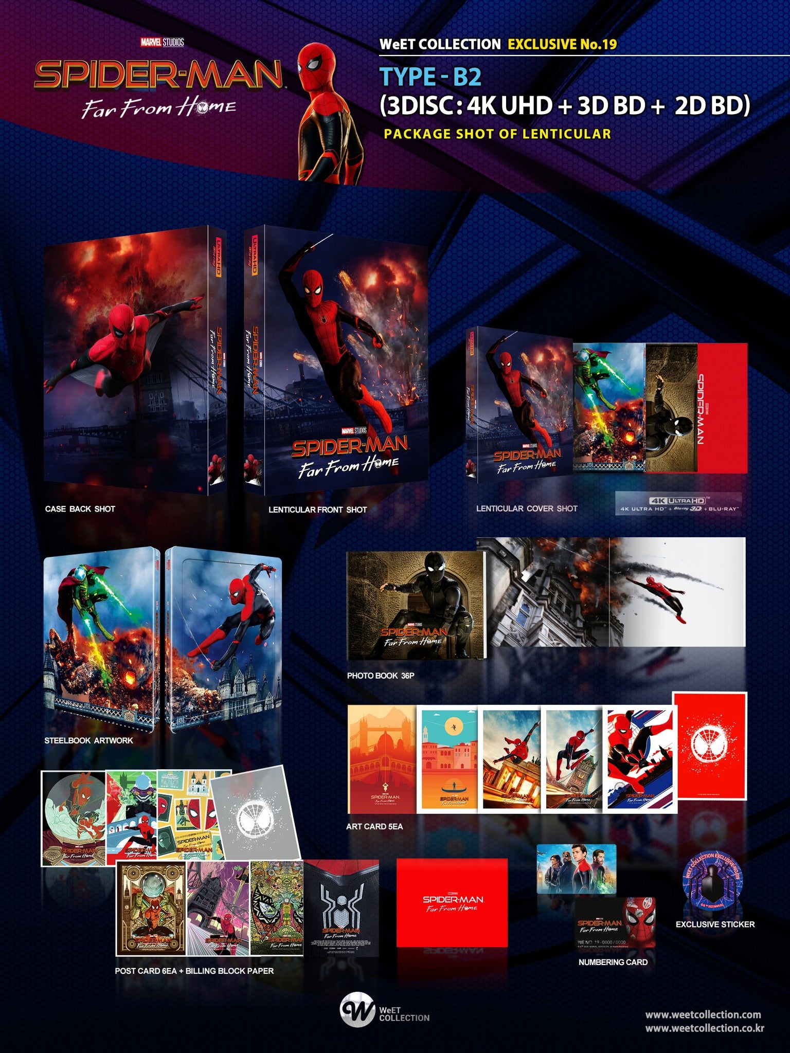 Spider-Man : Far From Home 4K+2D Steelbook Collection WeET Exclusive #19 Lenticulaire Full Slip B2