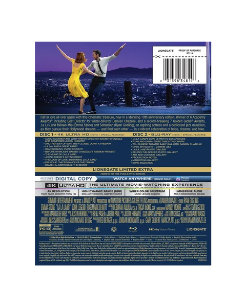 La La Land 4K UHD + Blu-ray + Digital Copy 10th Anniversary Collector’s Edition - PREORDER