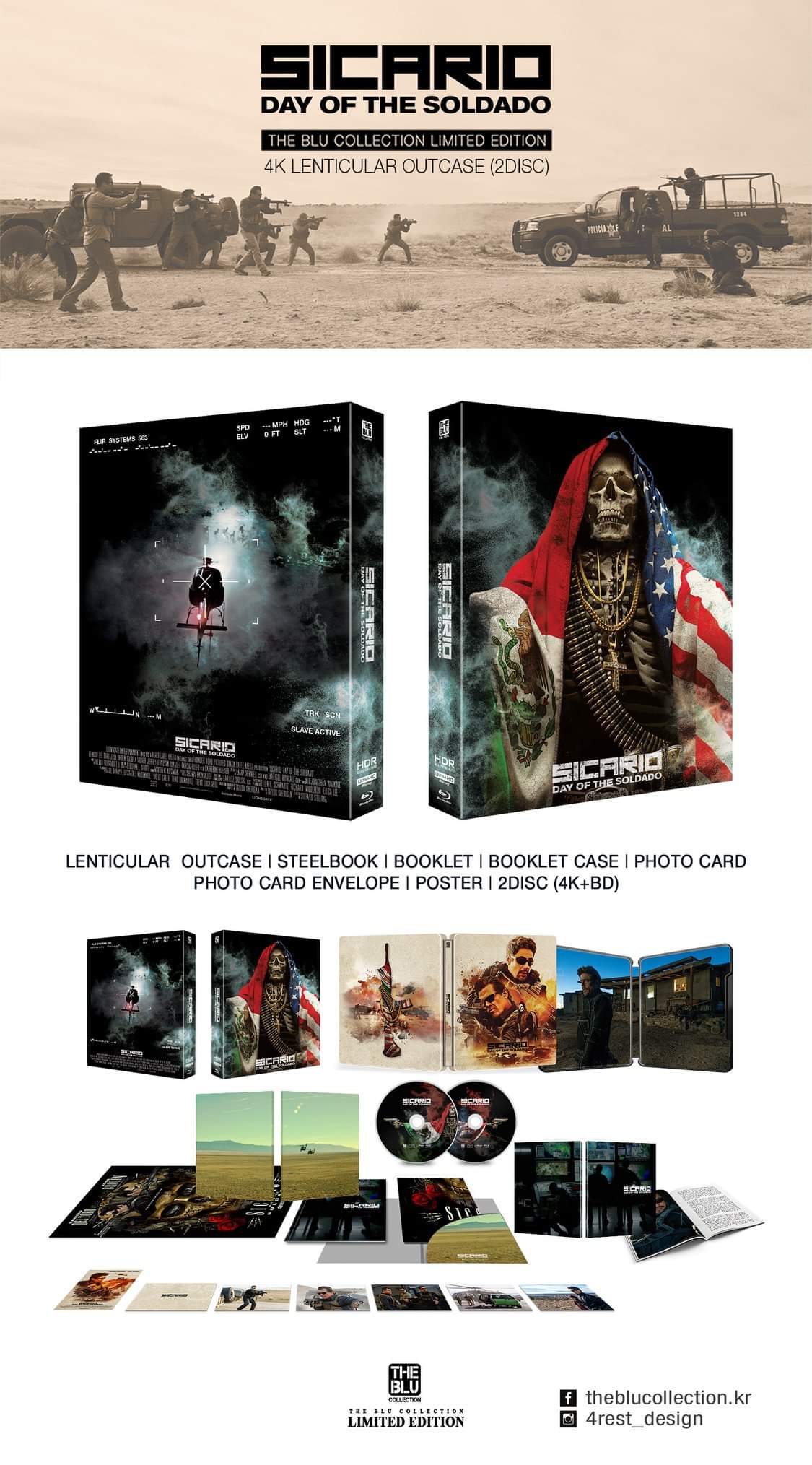 Sicario: Day of the Soldado 4K Blu-ray Steelbook The Blu Collection KimchiDVD Exclusive #73 One Click Box
