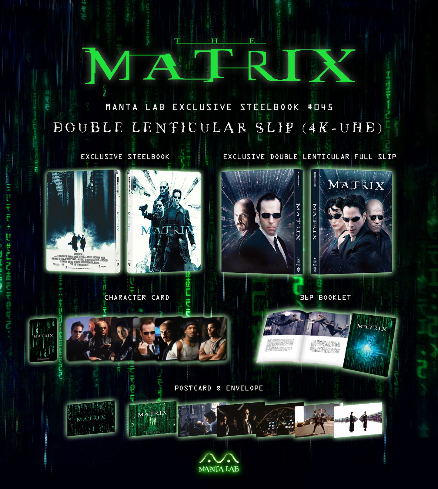 The Matrix 4K Blu-ray Steelbook Manta Lab Exclusive ME#45 One Click Box Set *LOW NUMBER #007*