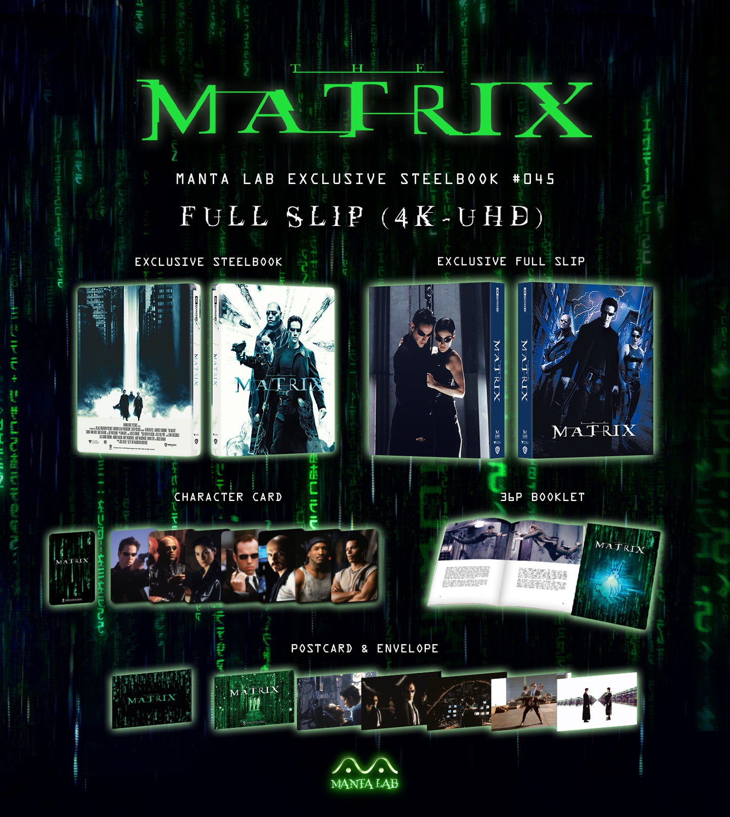 The Matrix 4K Blu-ray Steelbook Manta Lab Exclusive ME#45 One Click Box Set *LOW NUMBER*