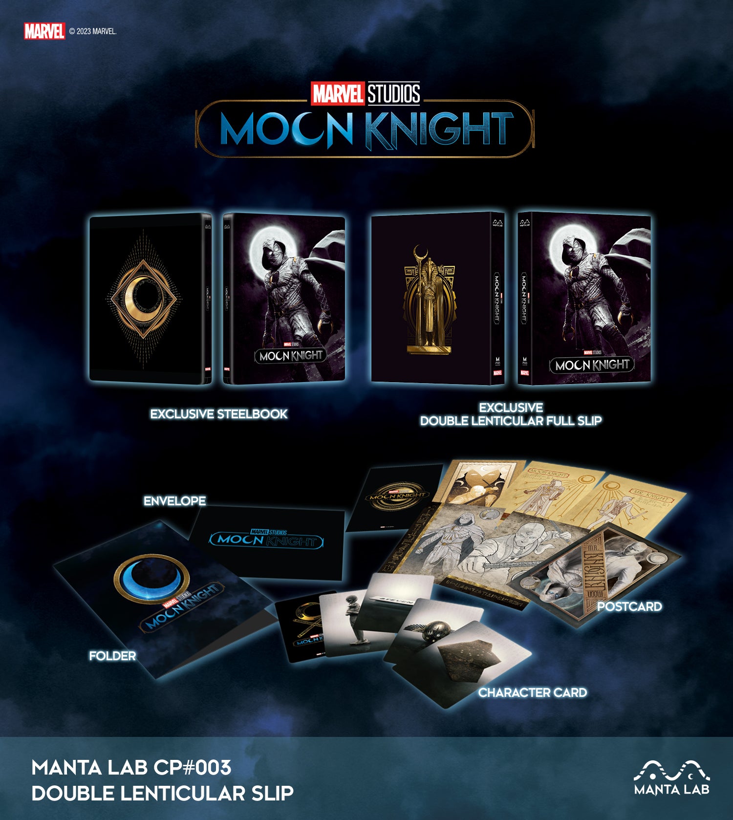 Moon Knight Steelbook Manta Lab MCP#003 Double Lenticulaire Full Slip (sans disque) - PRÉCOMMANDE