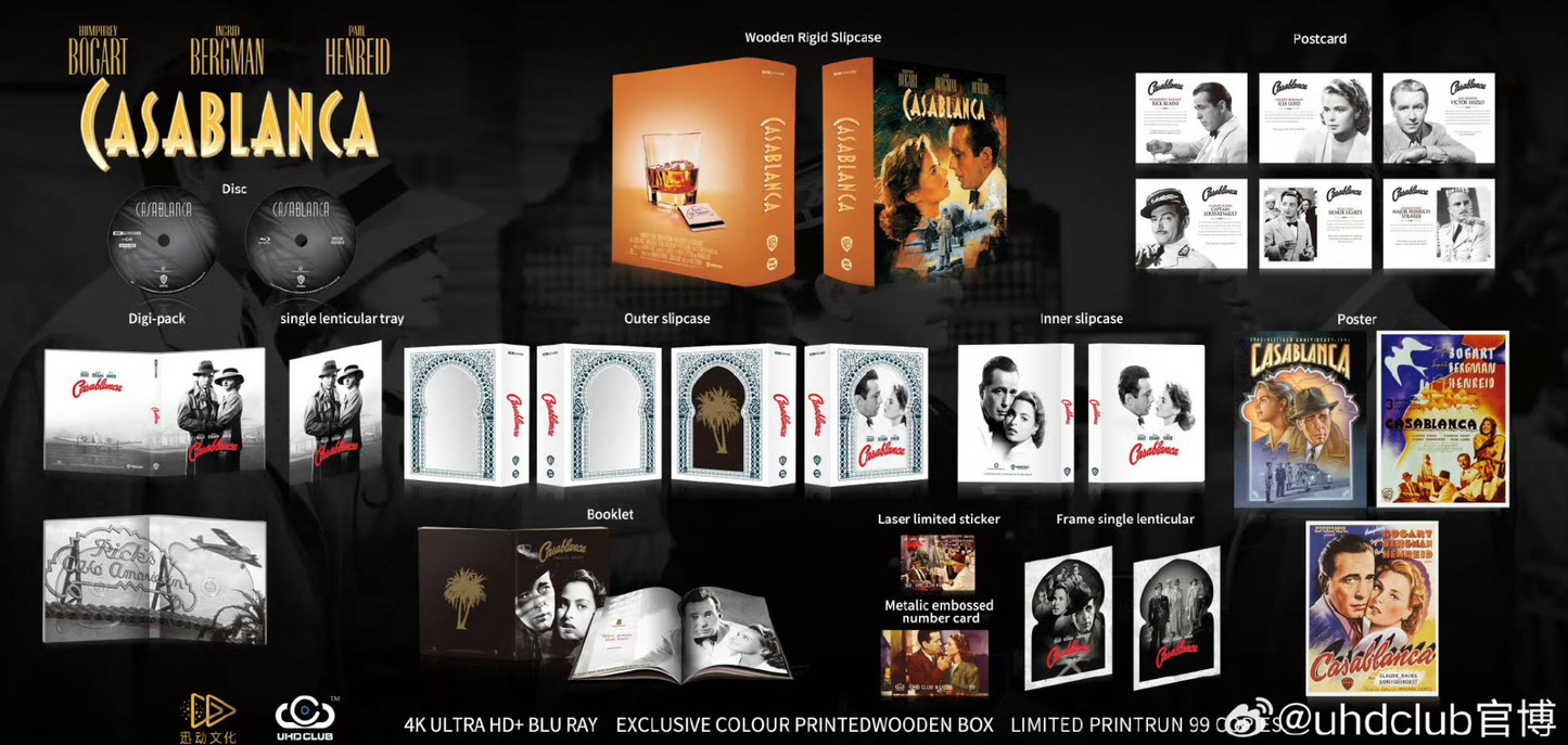 Casablanca 4K + (BD) Digipak Wooden Box Set UC36 UHD Club Limited Edition