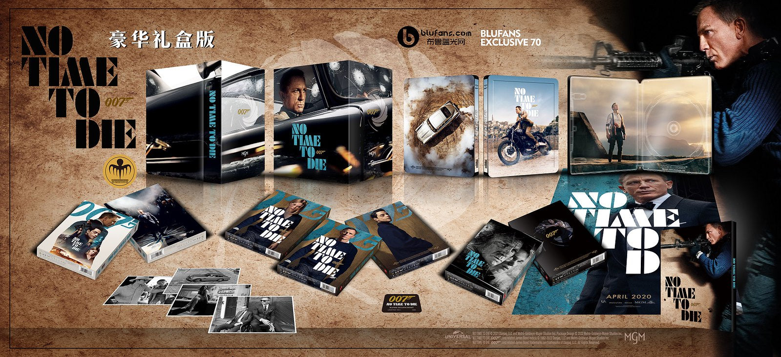 No Time To Die 4K Blu-ray Steelbook Blufans Exclusive BE#70 One Click Box Set