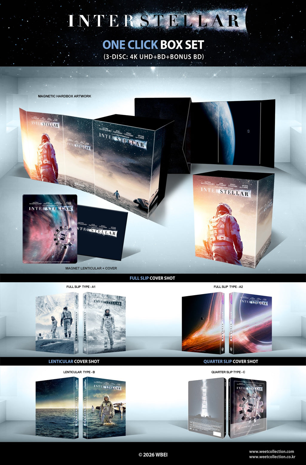 Interstellar 4K + Blu-ray + Bonus Blu-ray Steelbook WeET Collection Exclusive #31 One Click Box Set - PREORDER