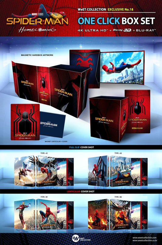 Spider-Man Homecoming 4K 3D Blu-ray Steelbook WeET Collection Exclusive #18 One Click Box Set