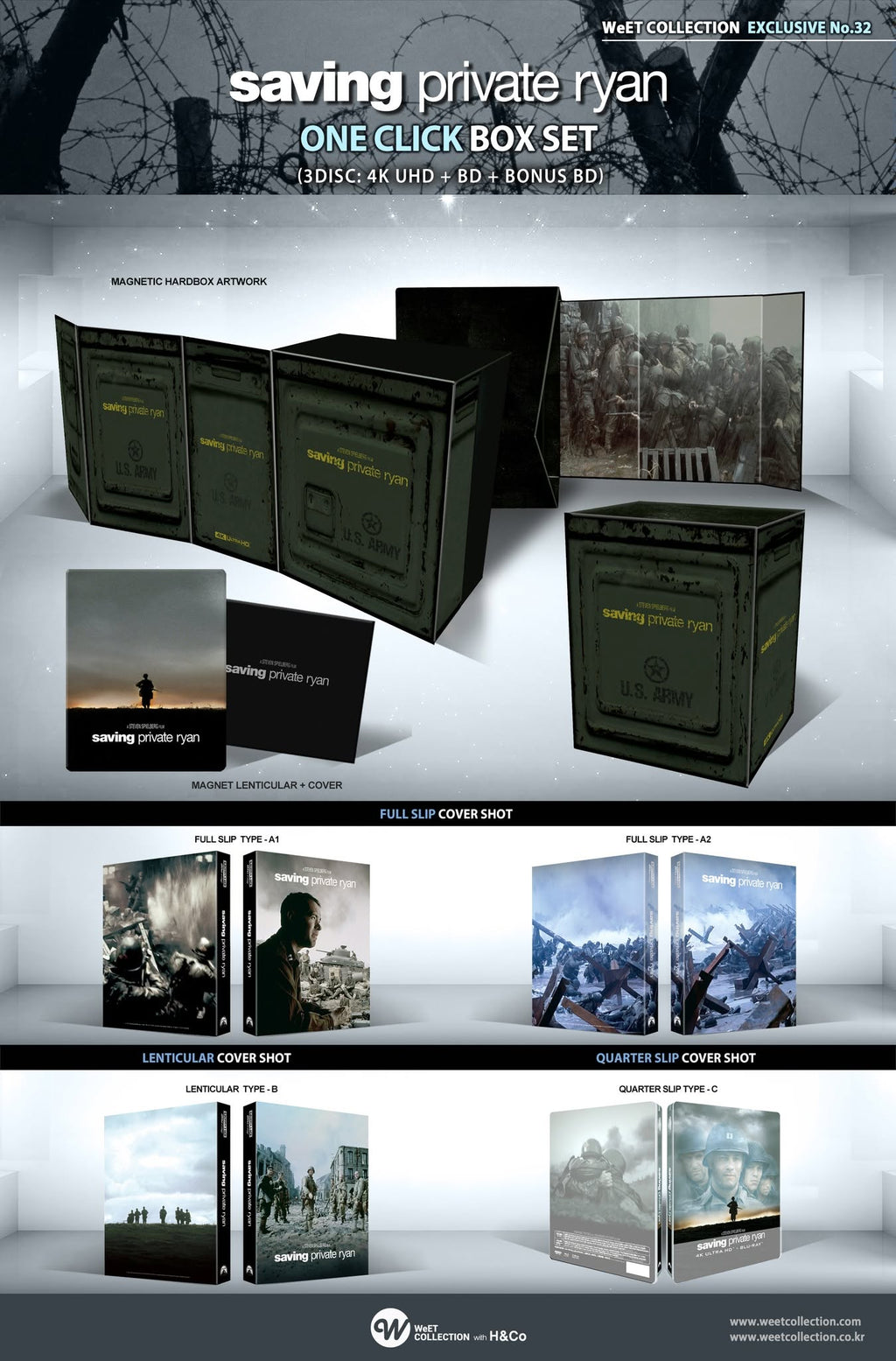 Saving Private Ryan 4K + Blu-ray + Bonus Blu-ray Steelbook WeET Collection Exclusive #32 One Click Box Set - PREORDER