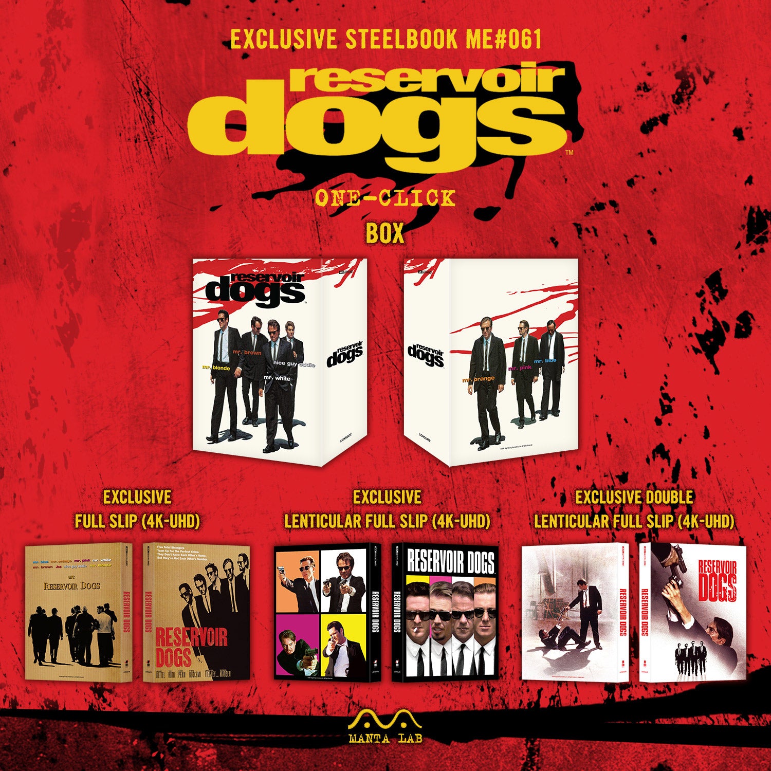 Coffret Steelbook 4K Blu-ray Reservoir Dogs Manta Lab Exclusive ME#61 (disponible en un clic)