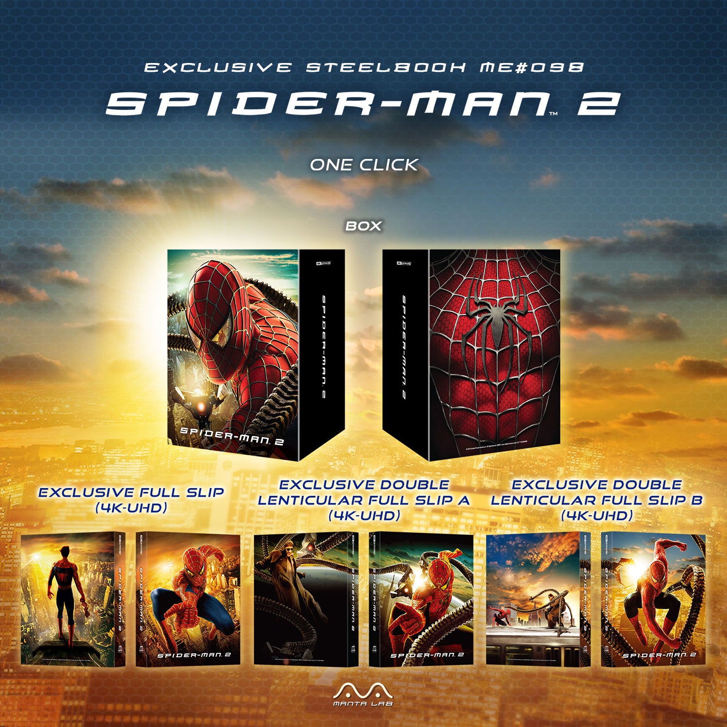 Spider-Man 2 4K Blu-ray Steelbook Manta Lab Exclusive ME#98 One