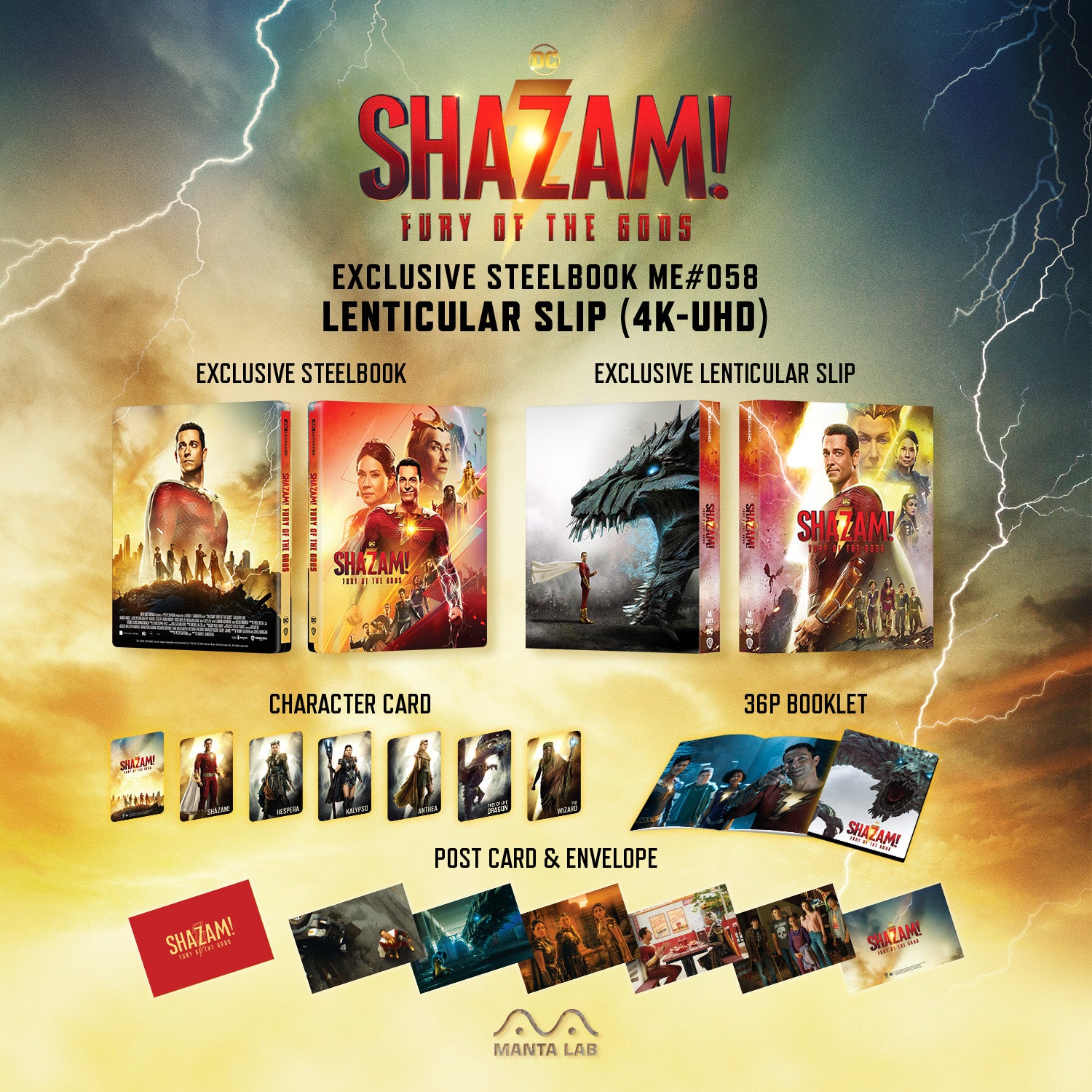 Shazam ! La Fureur des Dieux 4K Blu-ray Steelbook Édition Exclusive Manta Lab ME#58 HDN GB Précommandez en un clic