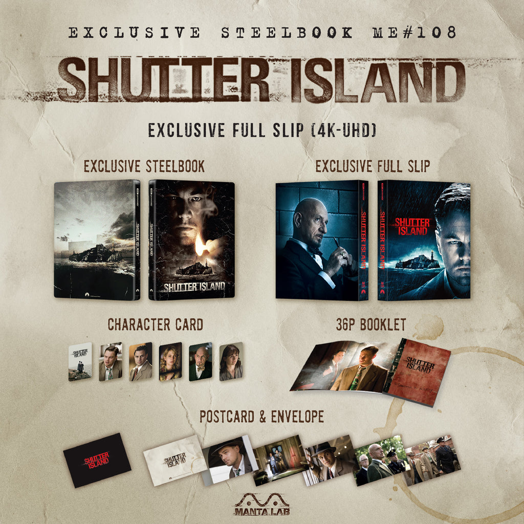 Shutter Island 4K Blu-ray Steelbook Manta Lab Exclusive ME#108 Full Slip - PREORDER