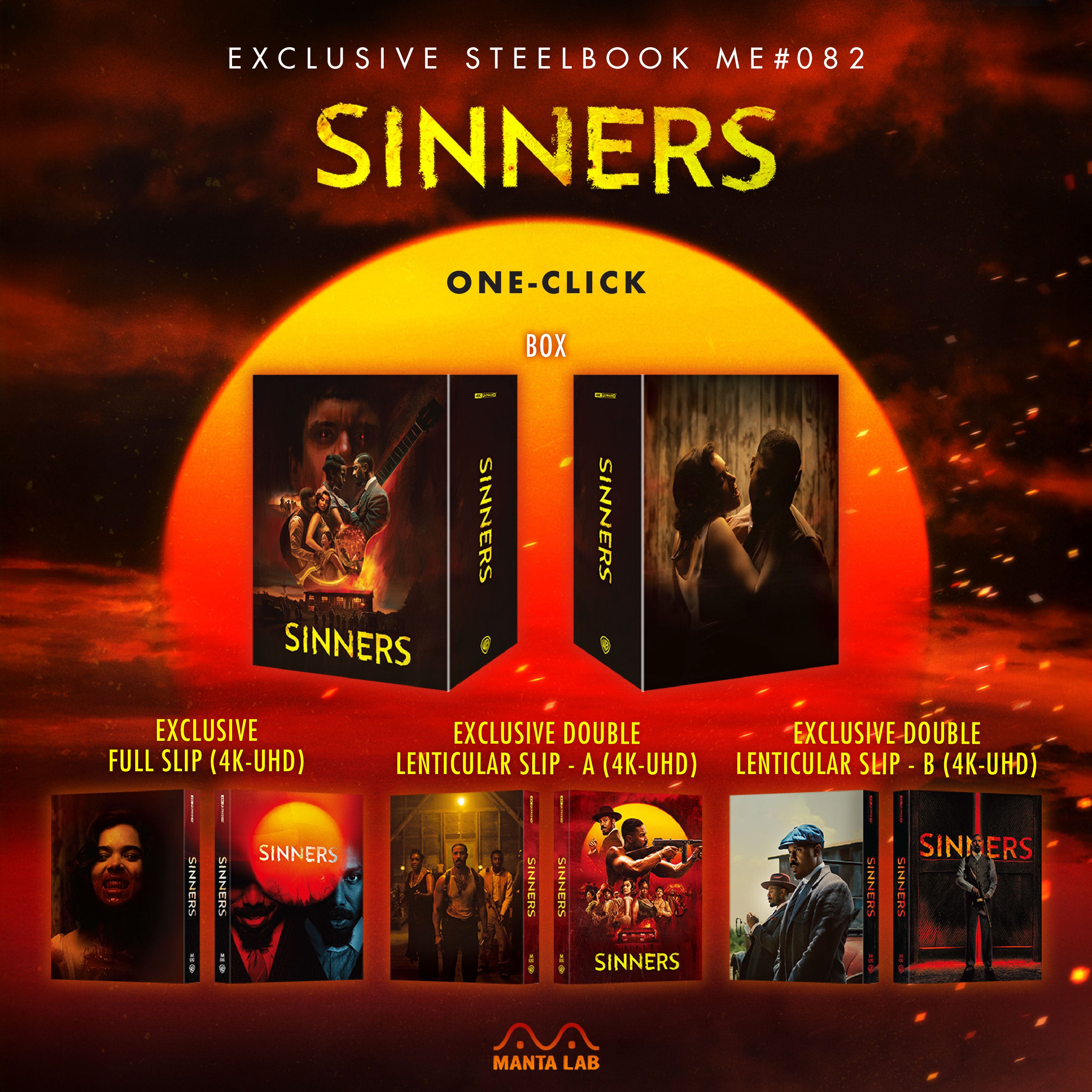 Coffret Steelbook 4K Blu-ray Sinners, édition exclusive Manta Lab ME#82, disponible en précommande