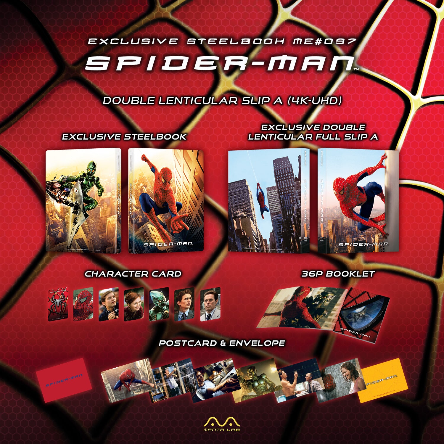 Spider-Man 4K Blu-ray Steelbook Manta Lab Exclusive ME#97 One