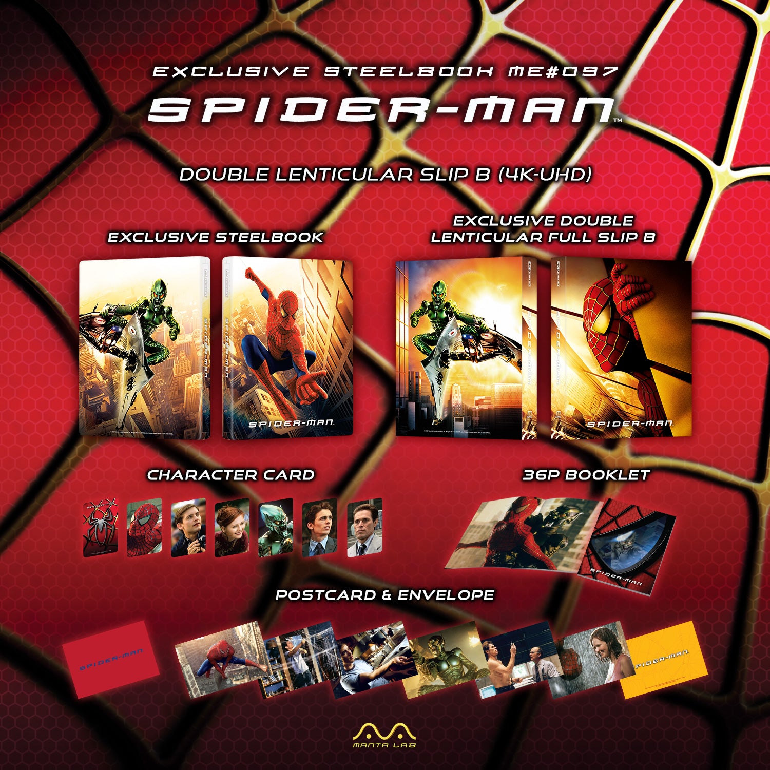 Spider-Man 4K Blu-ray Steelbook Manta Lab Exclusive ME#97 One