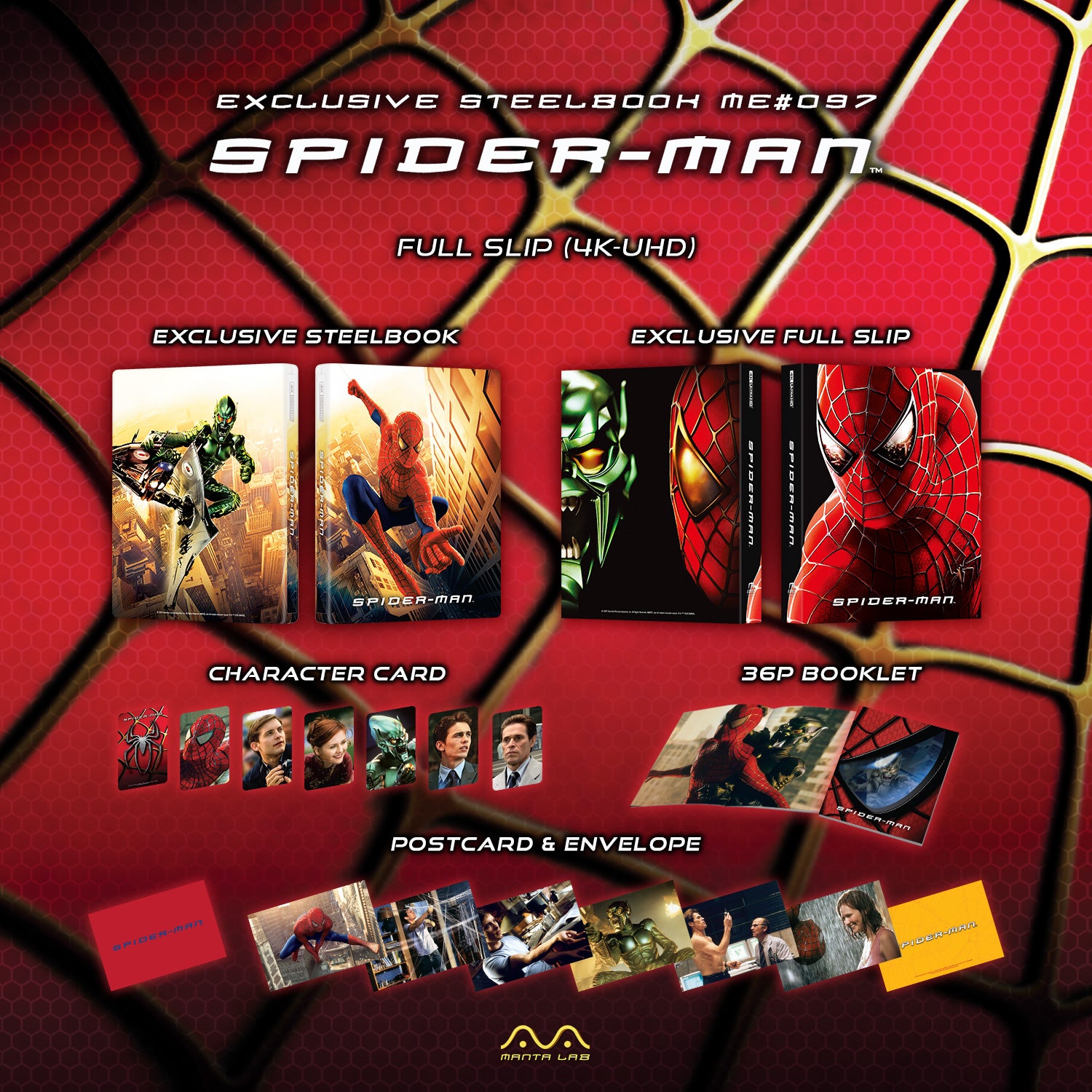 Spider-Man 4K Blu-ray Steelbook Manta Lab Exclusive ME#97 Full